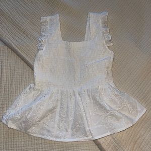 Isa & Ella White Eyelet Tank Top Blouse